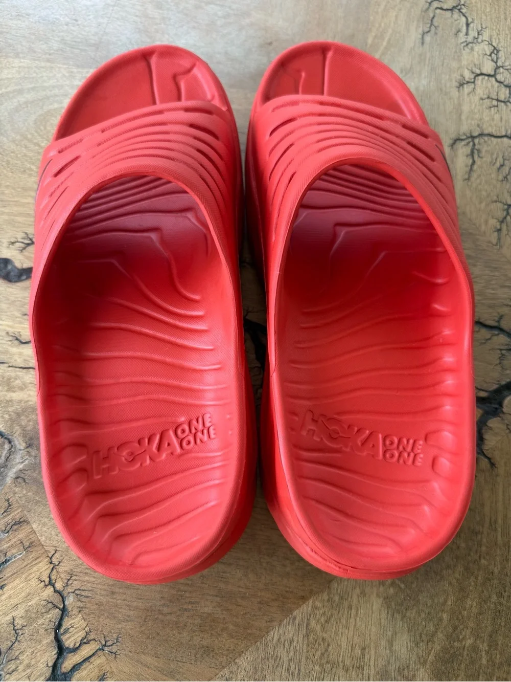 Hoka One One Ora Recovery Slide 2 Mens Size 8 Or Womens Size 10 Red Sandals
